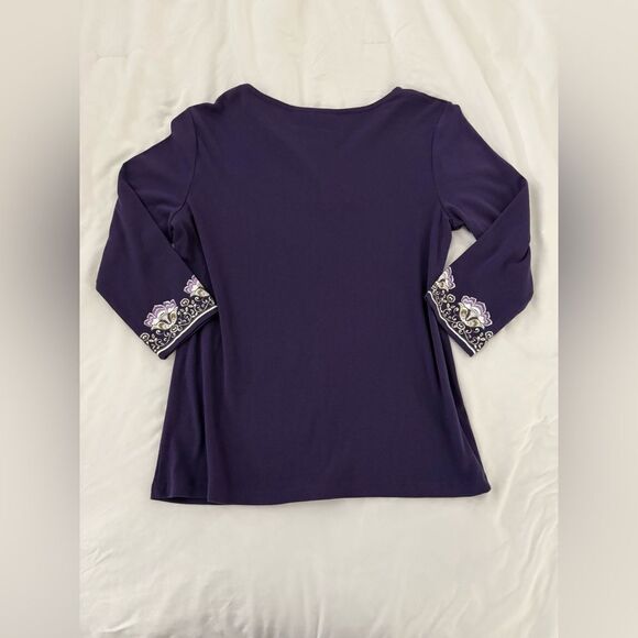 Karen Scott 3/4 Sleeve Blouse - Picture 3 of 5